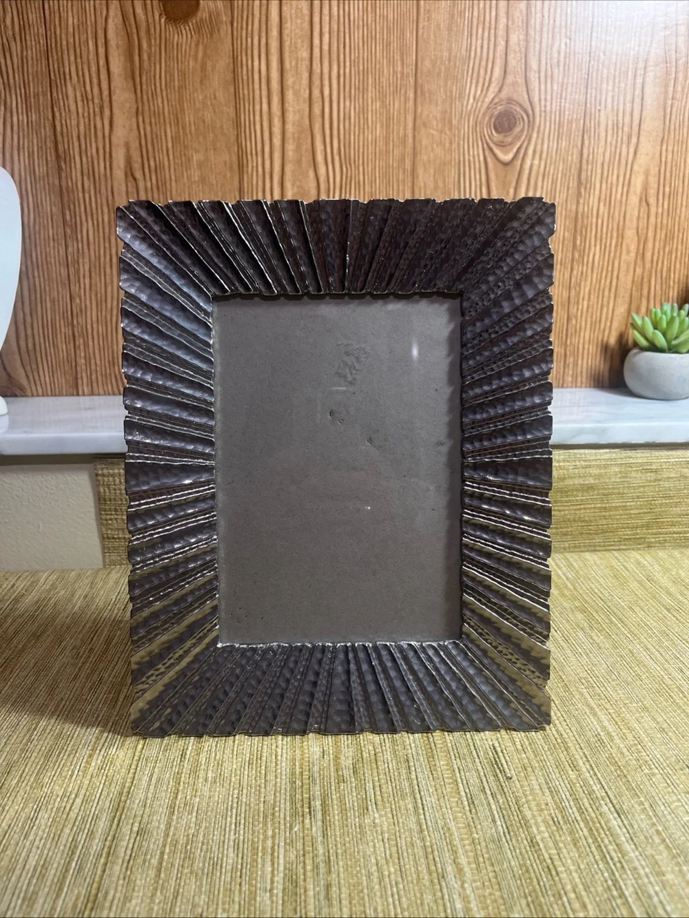 ZGallerie Metal Textured Photo Frame - Silver Holds 5x7